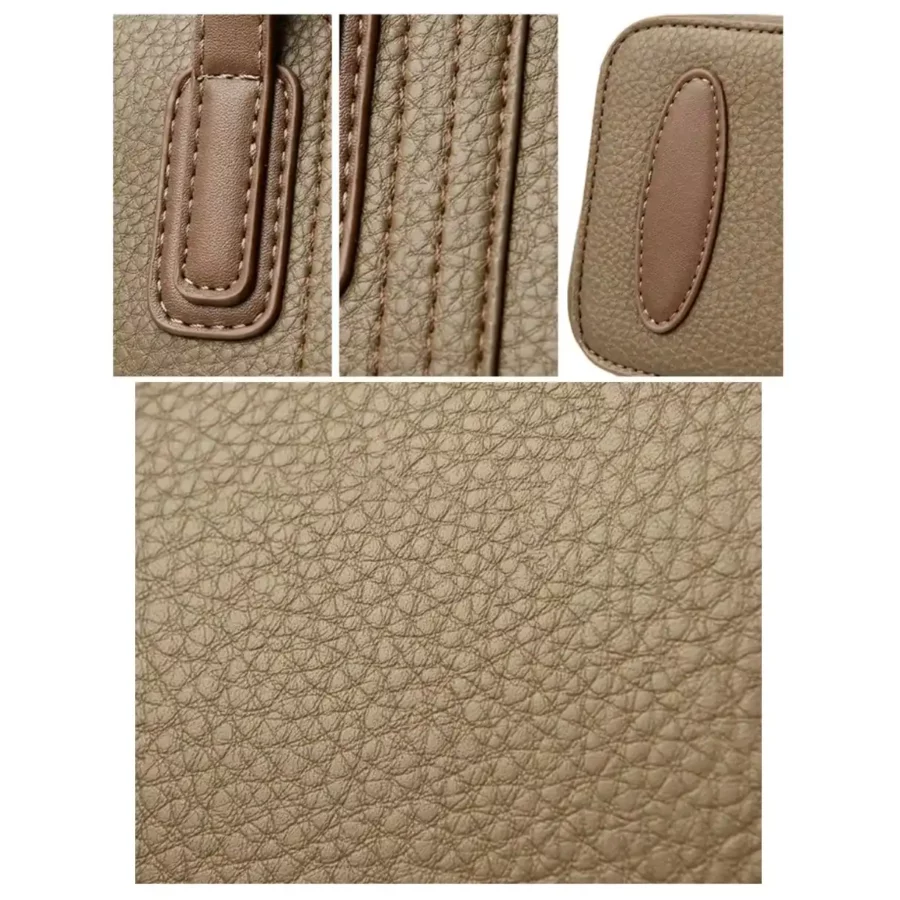 Rymlig shopperväska dam i brun färg, 33x29x11 cm. Perfekt storlek för laptop, böcker eller vardagliga accessoarer.